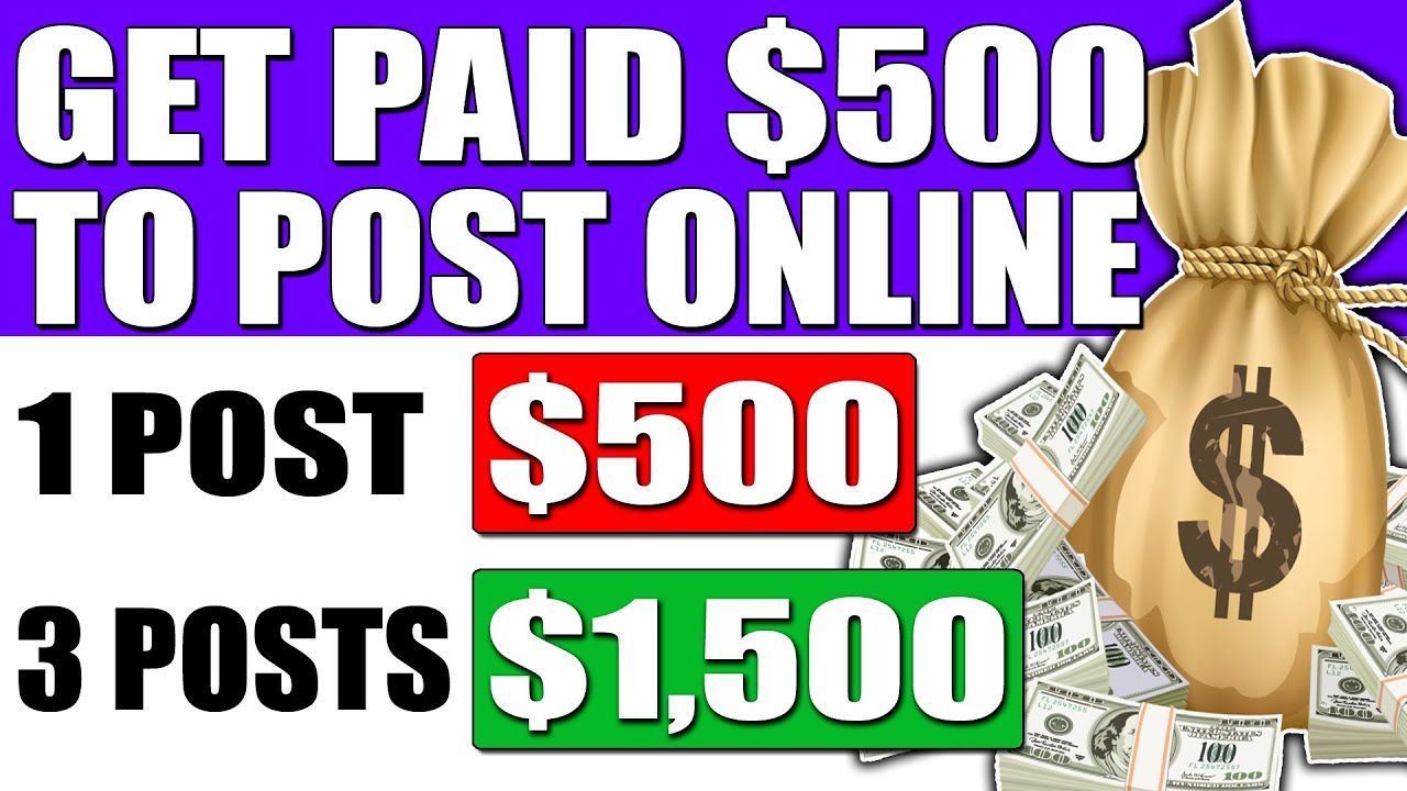 ????Get Paid $500+ To Post Online (FREE) Worldwide (Make Money Online)