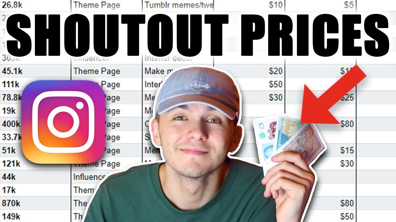 Instagram Shoutout Prices – Influencer Prices & Theme Page Shoutouts