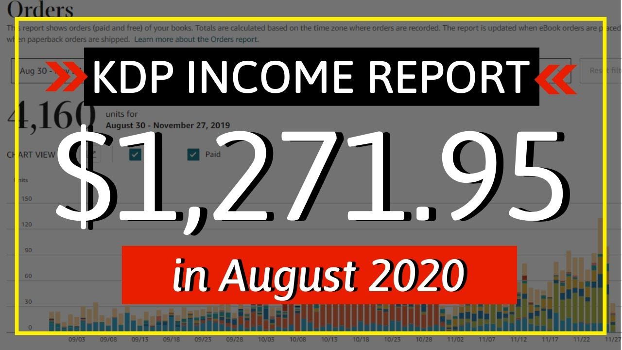 KDP Income Report August 2020: How I Earned $1,271.95 with Low & No Content