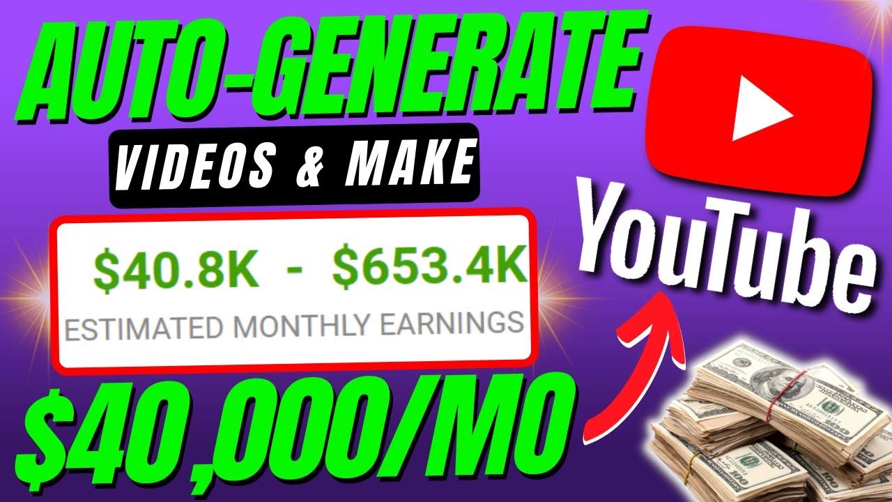 How To Make Money on YouTube For BEGINNERS By AUTO-GENERATING Videos To Make $40,000 A Month