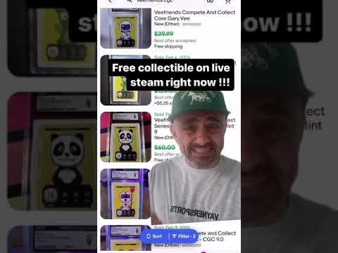 Giving away free collectibles RIGHT NOW on live!! Link pinned below .. Come join! #garyvee #shorts
