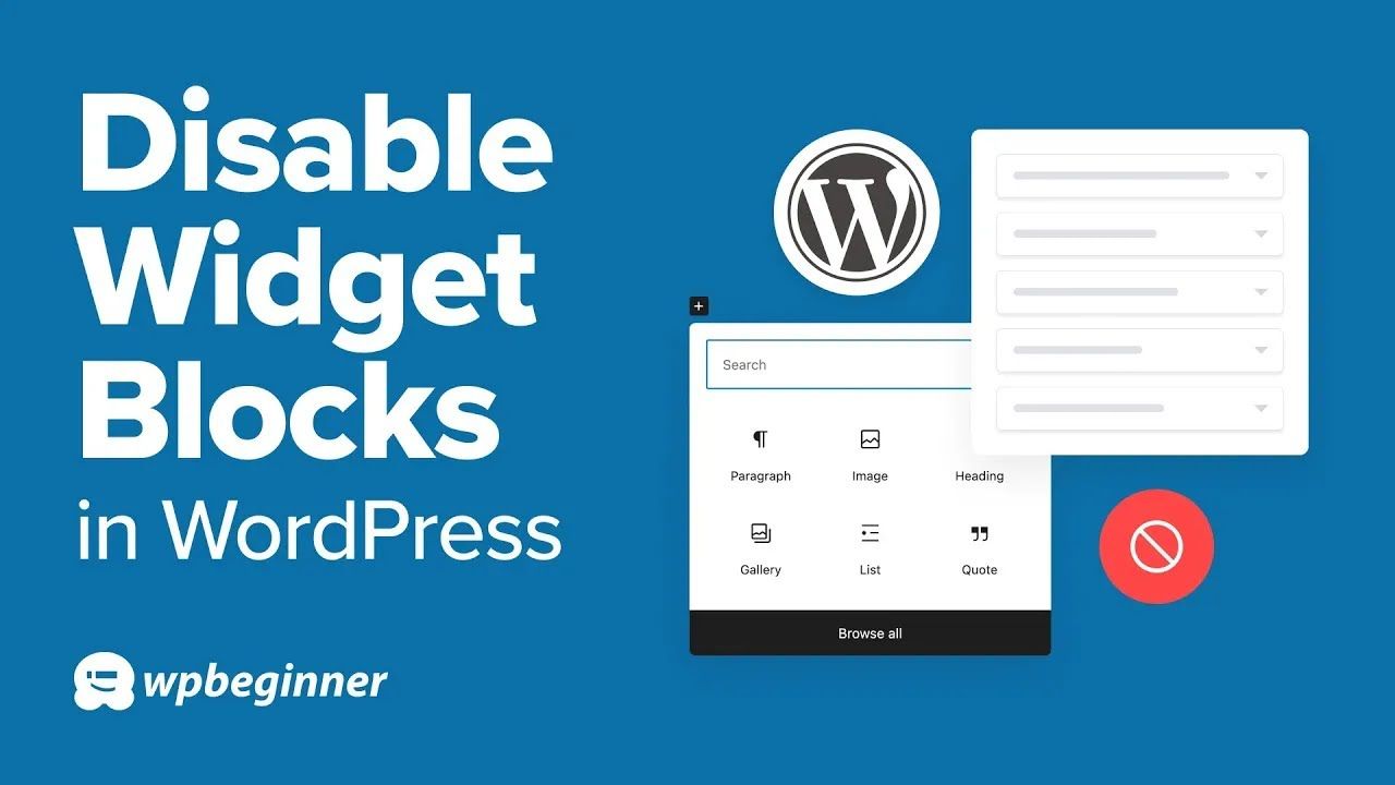 How to Disable Widget Blocks in WordPress